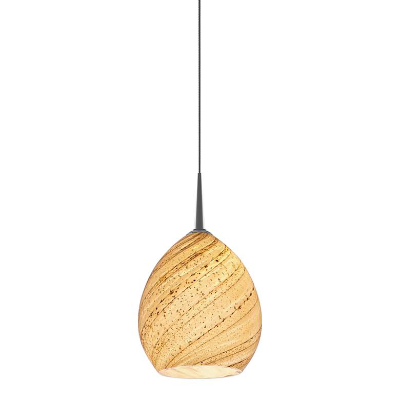 Image 1 Vibe 5 1/2" Wide Matte Chrome Sea Shell Glass Mini Pendant