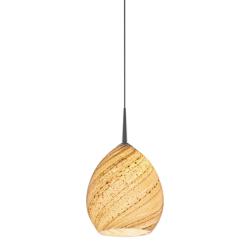 Vibe 5 1/2" Wide Matte Chrome Sea Shell Glass Mini Pendant