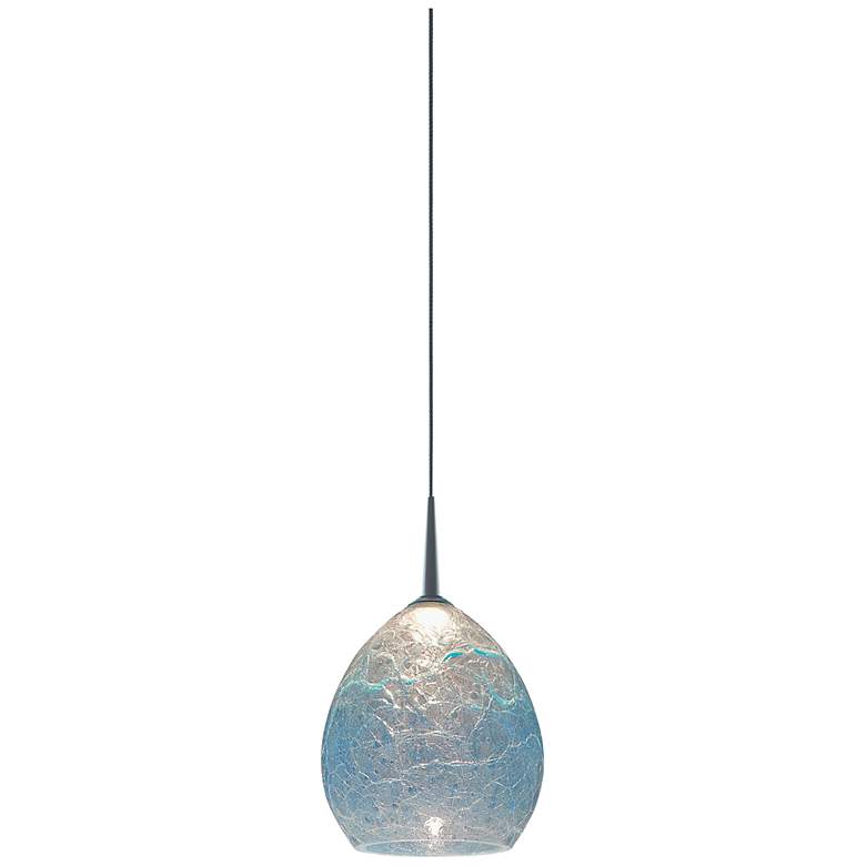 Image 1 Vibe 5 1/2"W Matte Chrome LED Mini Pendant w/ Glacier Glass