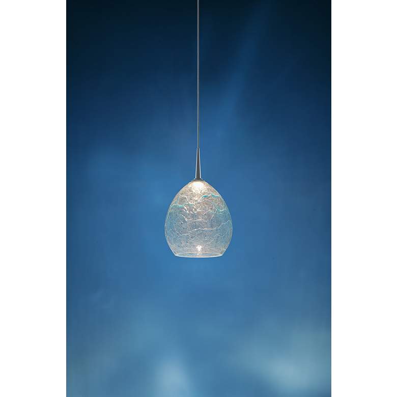 Image 4 Vibe 5 1/2"W Matte Chrome LED Mini Pendant w/ Glacier Glass more views