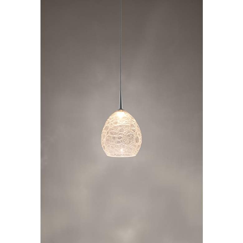 Image 4 Vibe 5 1/2"W Matte Chrome LED Mini Pendant with Ice Glass more views