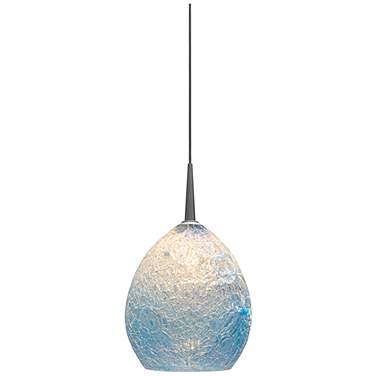Vibe 5 1/2" Wide Matte Chrome Blue Art Glass Mini Pendant