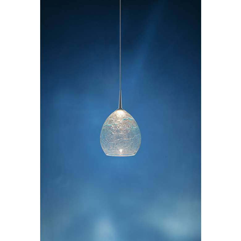 Image 4 Vibe LED Pendant - Matte Chrome Finish - Glacier Glass Shade more views