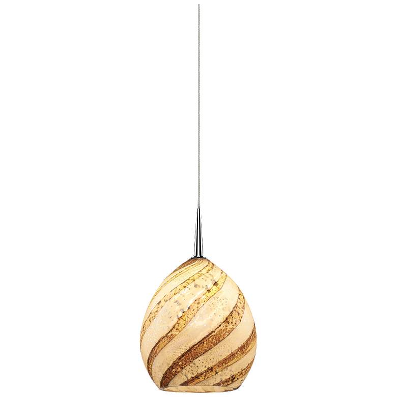 Image 1 Vibe Pendant - Matte Chrome Finish - Sea Shell Glass Shade