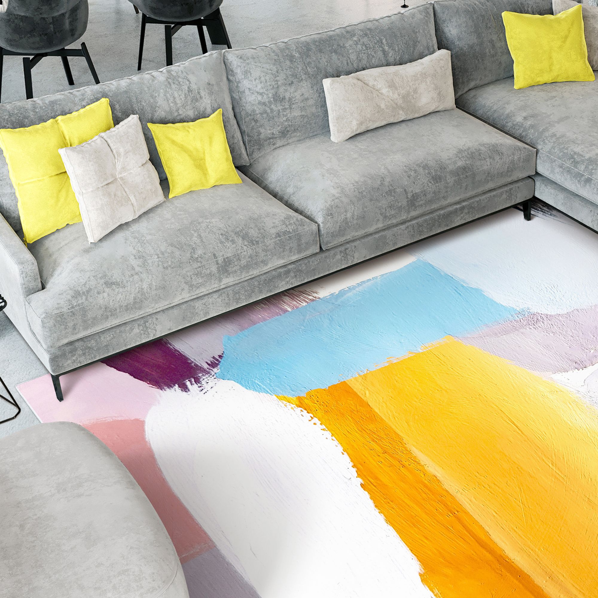 Image 5 Vibrance I Washable Color Blocks Art Area Rug size 8'x10' more views