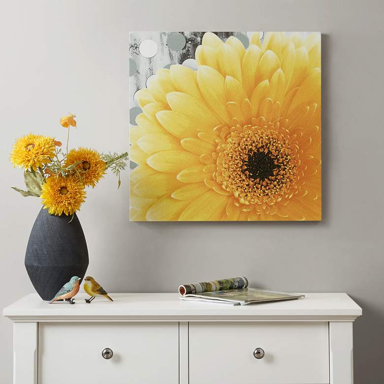 Image 1 Vibrant Yellow 24 inch Square Canvas Wall Art