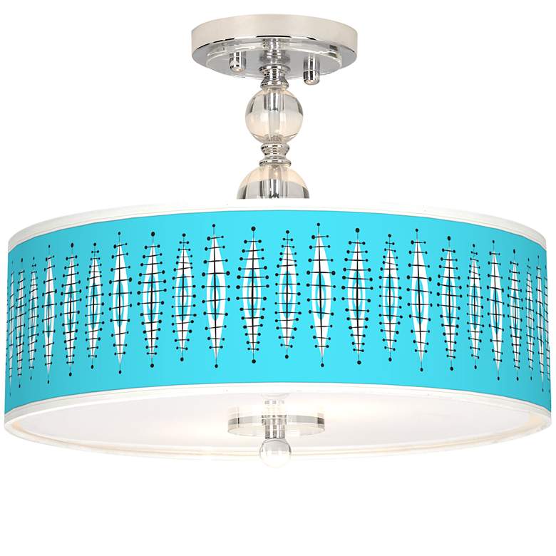 Image 1 Vibraphonic Bounce Giclee 16" Wide Semi-Flush Ceiling Light