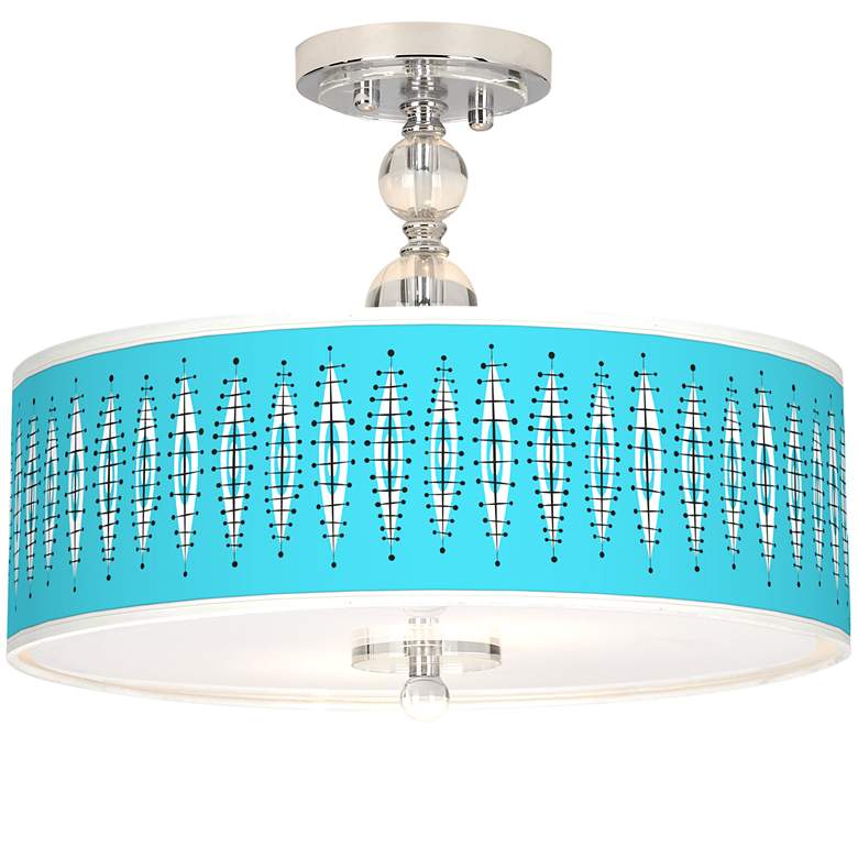 Image 1 Vibraphonic Bounce Giclee 16 inch Wide Semi-Flush Ceiling Light