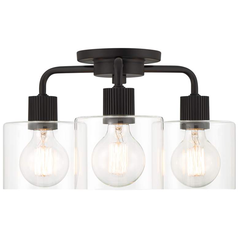 Image 1 Vibrato 16 in. 3-Light Matte Black Transitional Semi Flush Mount Light
