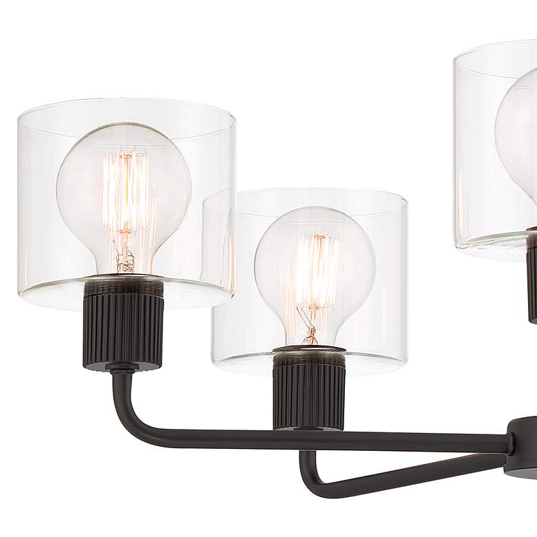 Image 3 Vibrato 27 in. 5-Light Matte Black Transitional Chandelier with Shades more views