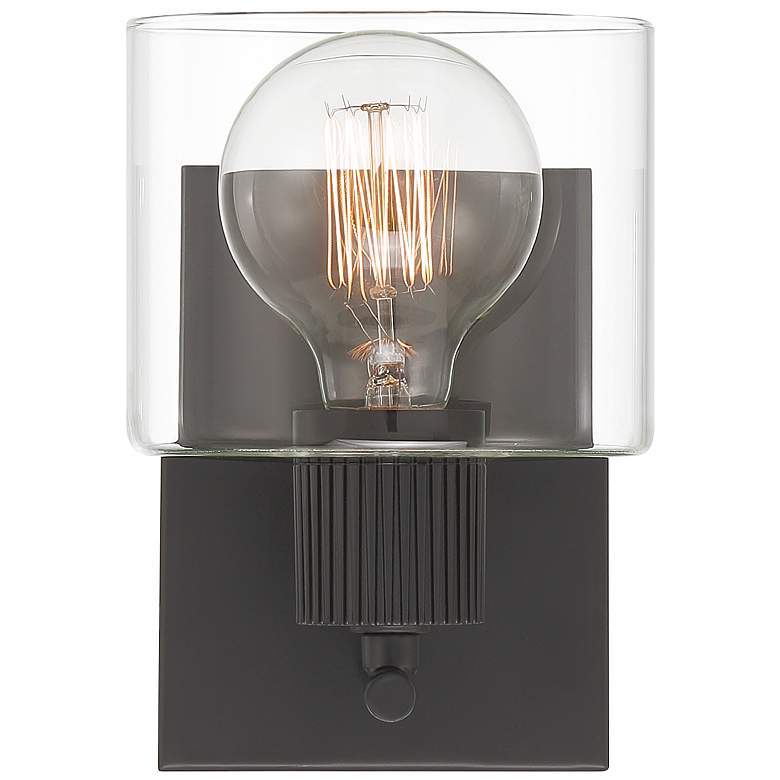 Image 1 Vibrato 7.5 in. 1-Light Matte Black Transitional Wall Sconce Light