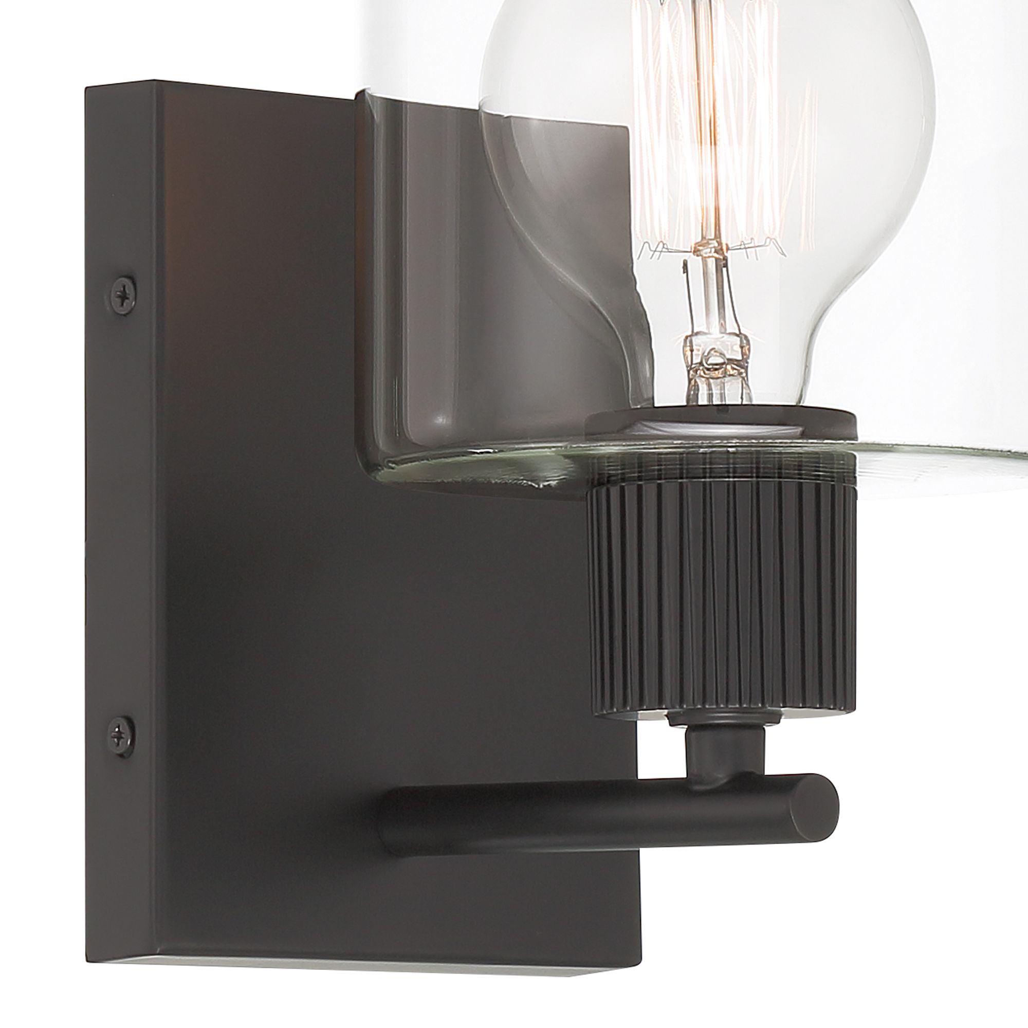 Image 3 Vibrato 7.5 in. 1-Light Matte Black Transitional Wall Sconce Light more views