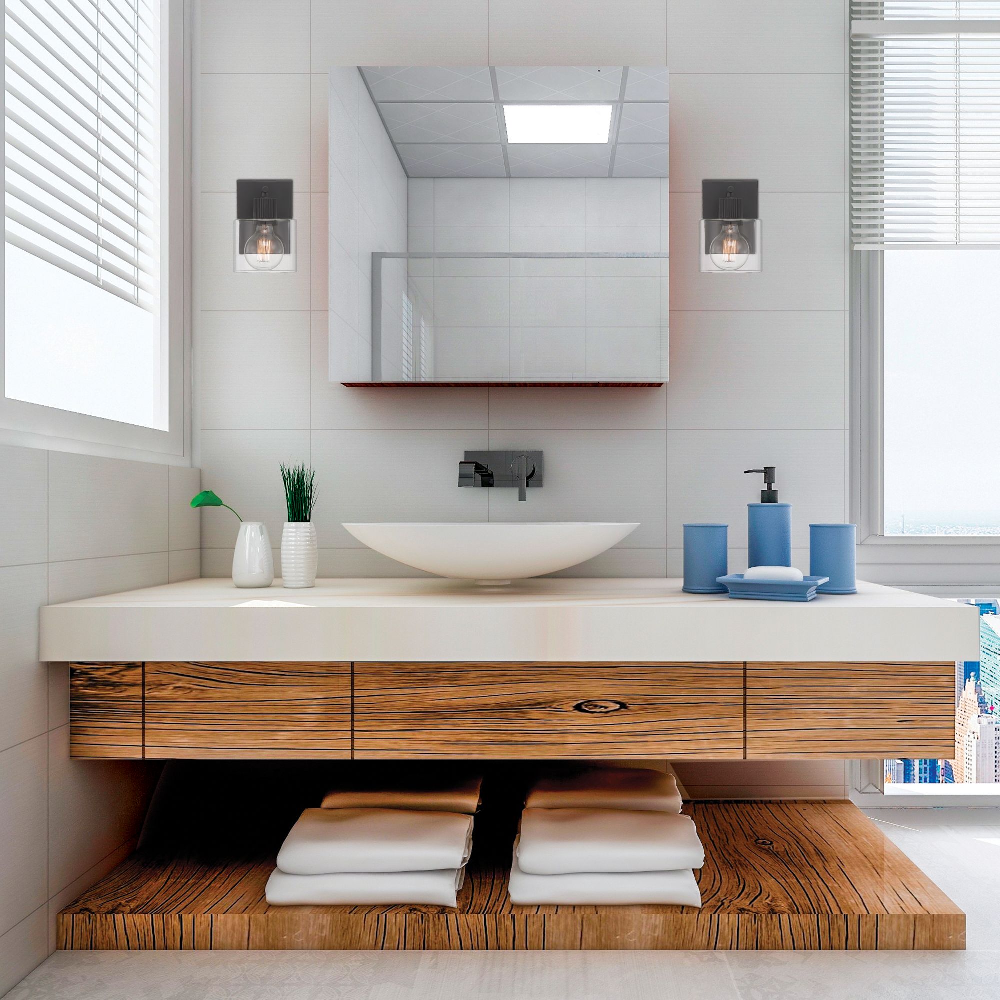 Image 4 Vibrato 7.5 in. 1-Light Matte Black Transitional Wall Sconce Light more views