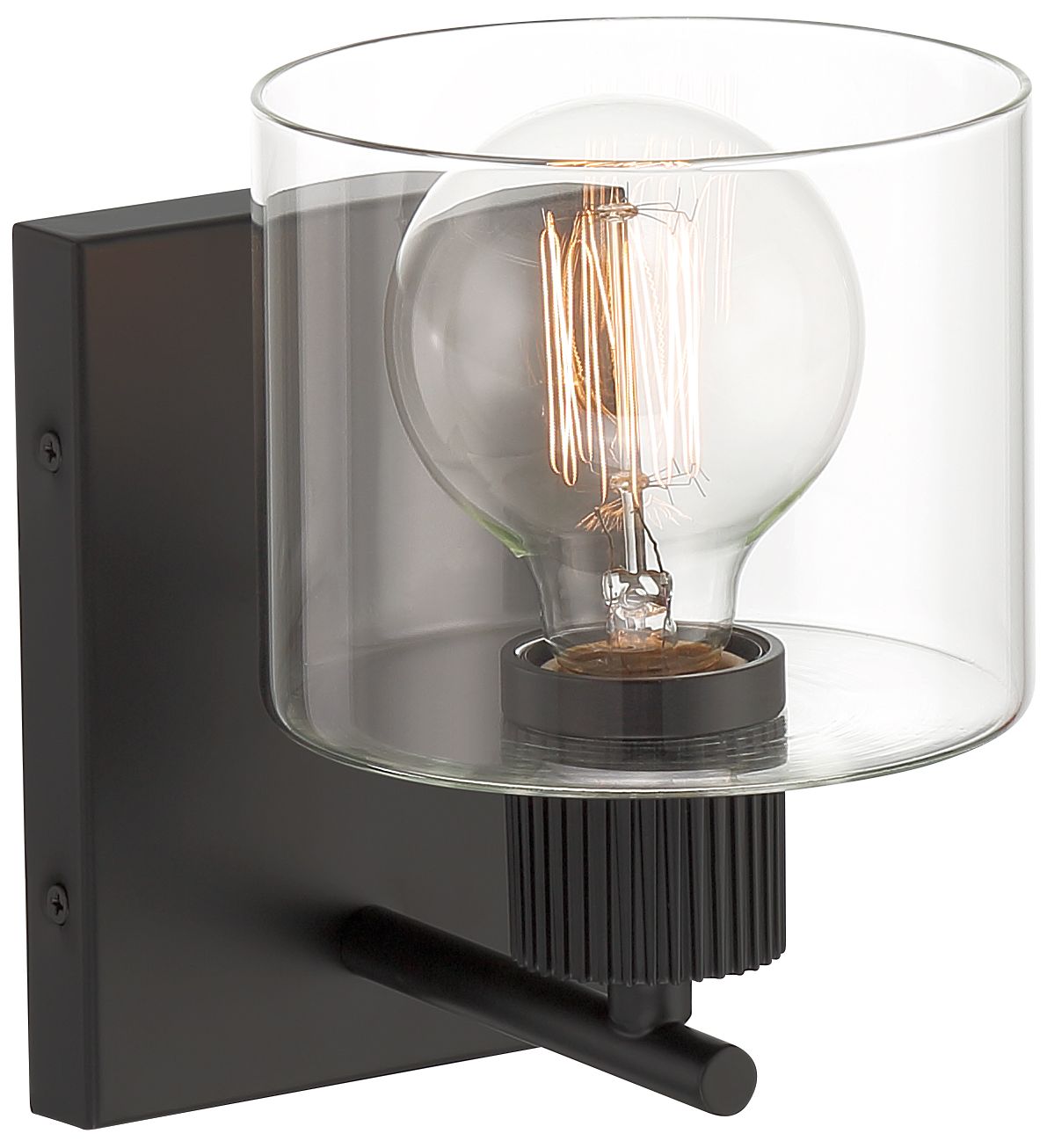 Image 5 Vibrato 7.5 in. 1-Light Matte Black Transitional Wall Sconce Light more views