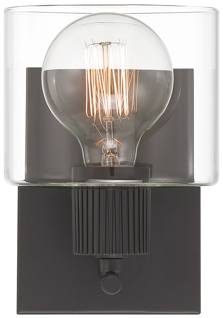 Image 7 Vibrato 7.5 in. 1-Light Matte Black Transitional Wall Sconce Light more views