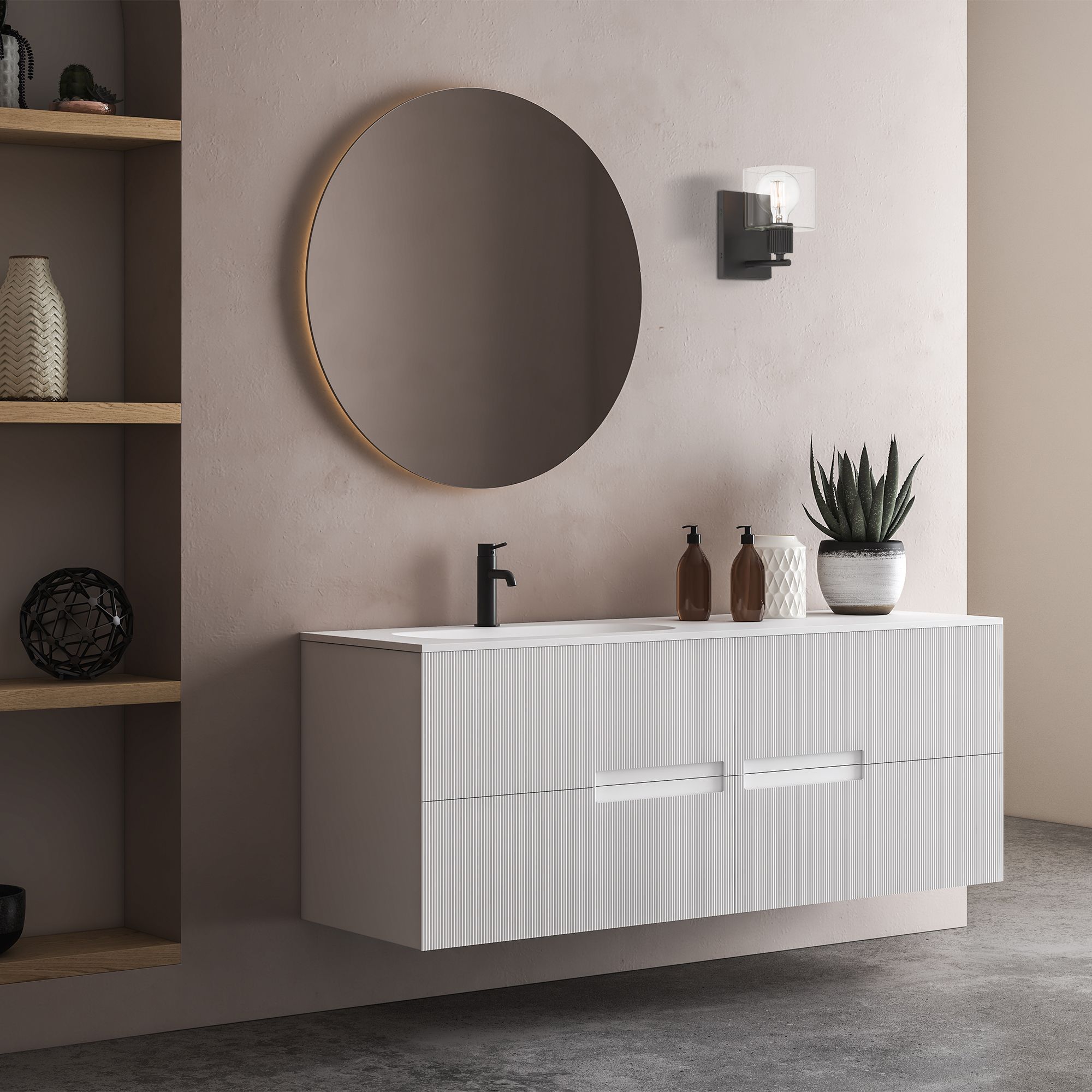 Vibrato 7.5 in. 1-Light Matte Black Transitional Wall Sconce Light