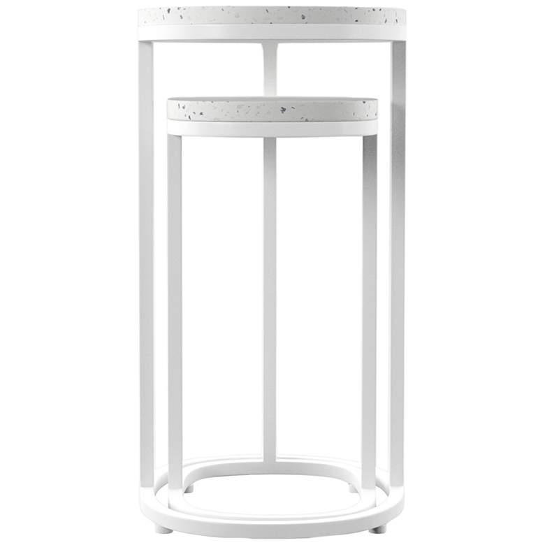 Image 2 Vicanno White Metal Indoor/Outdoor Nesting Tables Set of 2