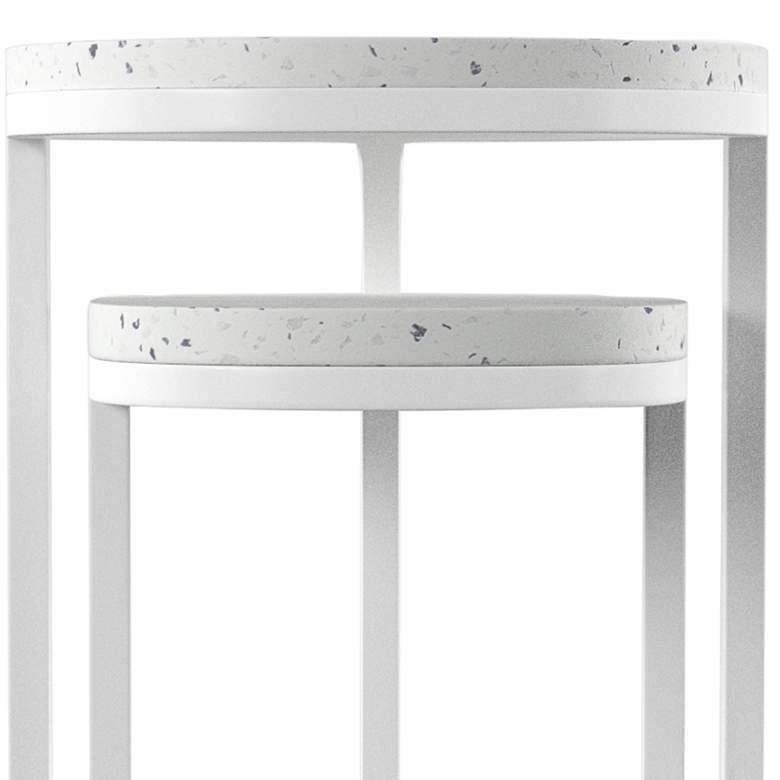 Image 3 Vicanno White Metal Indoor/Outdoor Nesting Tables Set of 2 more views