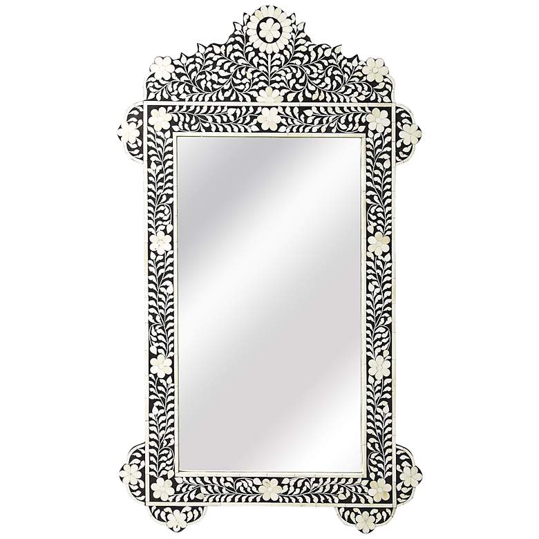 Image 1 Vicario Black Bone Inlay 28" x 48" Wall Mirror