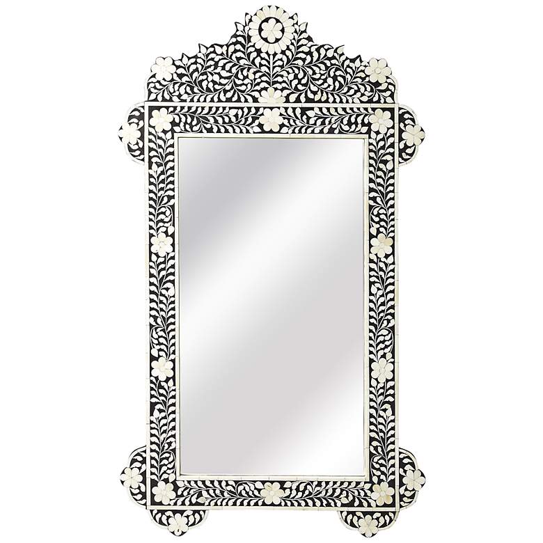 Image 1 Vicario Black Bone Inlay 28 inch x 48 inch Wall Mirror