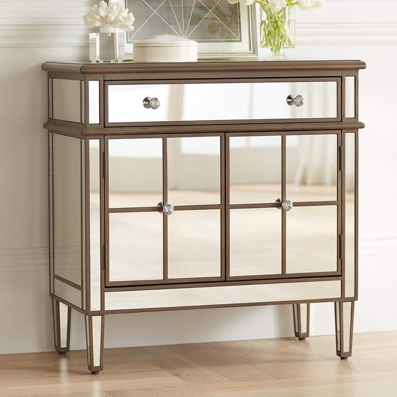 Vicenta 32&quot; Wide Mirrored Accent Chest