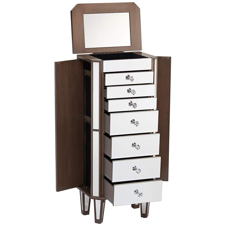 Image 6 Vicenta 40 1/2 inch High 7-Drawer Mirrored Jewelry Armoire more views