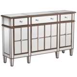Vicenta 60&quot; Wide 3-Drawer 4-Door Mirrored Console Chest