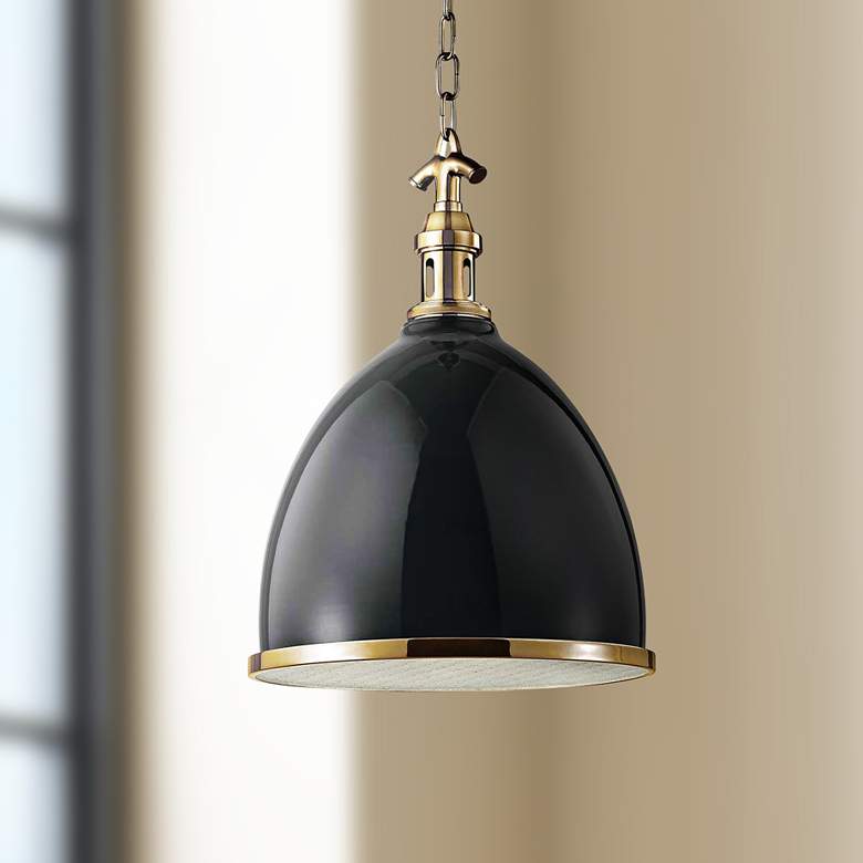 Image 1 Viceroy 12 3/4 inch Wide Black and Aged Brass Pendant Light