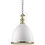 Viceroy 12 3/4" Wide White and Aged Brass Pendant Light