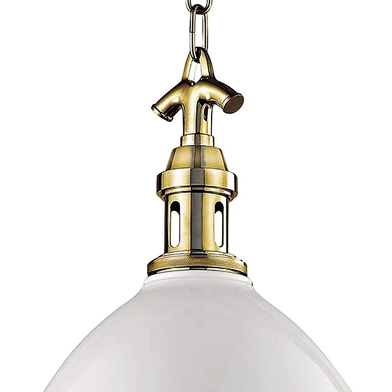 Image 3 Viceroy 12 3/4 inch Wide White and Aged Brass Pendant Light more views