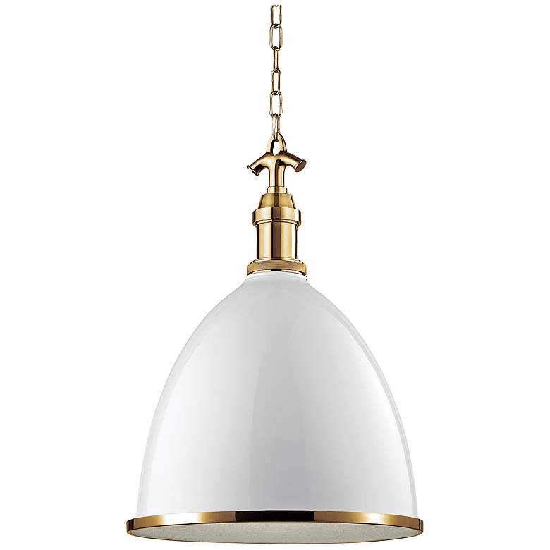 Image 1 Viceroy 16 3/4" Wide Aged Brass and White Dome Pendant Light