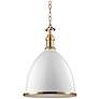 Viceroy 16 3/4" Wide Aged Brass and White Dome Pendant Light