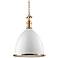Viceroy 16 3/4" Wide Aged Brass and White Dome Pendant Light