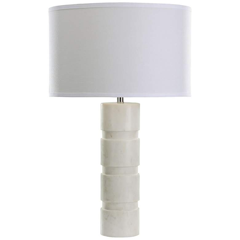 Image 1 Vickery Stacked White Marble Table Lamp