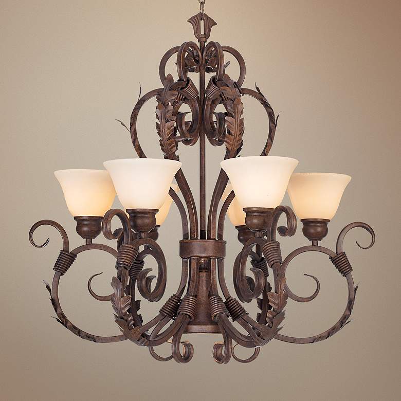 Image 1 Vicosa Collection Terra Cotta Bronze Finish Chandelier