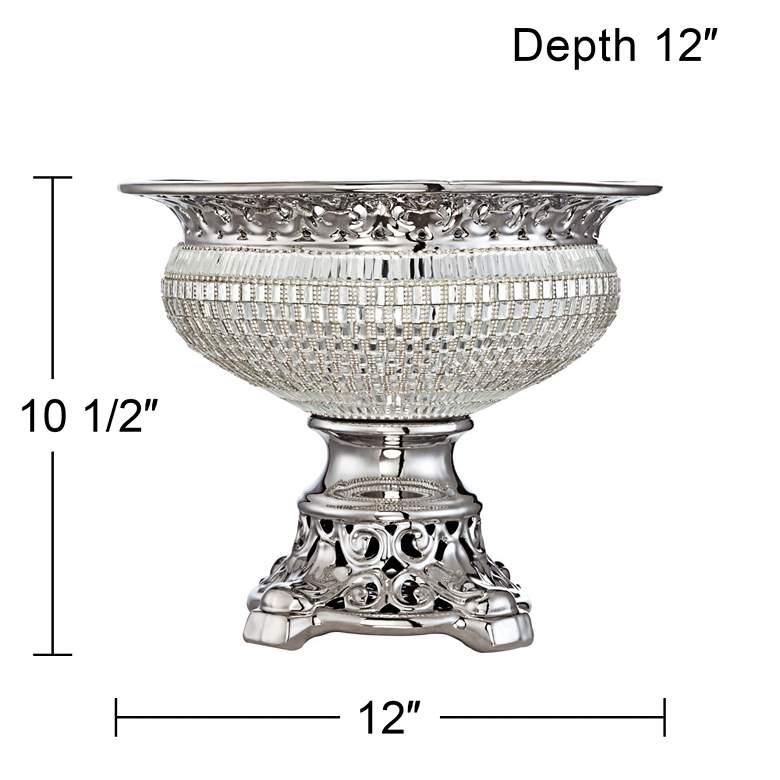 Victoire 10 1/2 inch High Crystal and Silver Ceramic Bowl more views