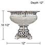 Victoire 10 1/2" High Crystal and Silver Ceramic Bowl in scene
