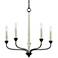 Victoire 24" Wide Black and Gray Wood 5-Light Chandelier