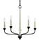 Victoire 24" Wide Black and Gray Wood 5-Light Chandelier