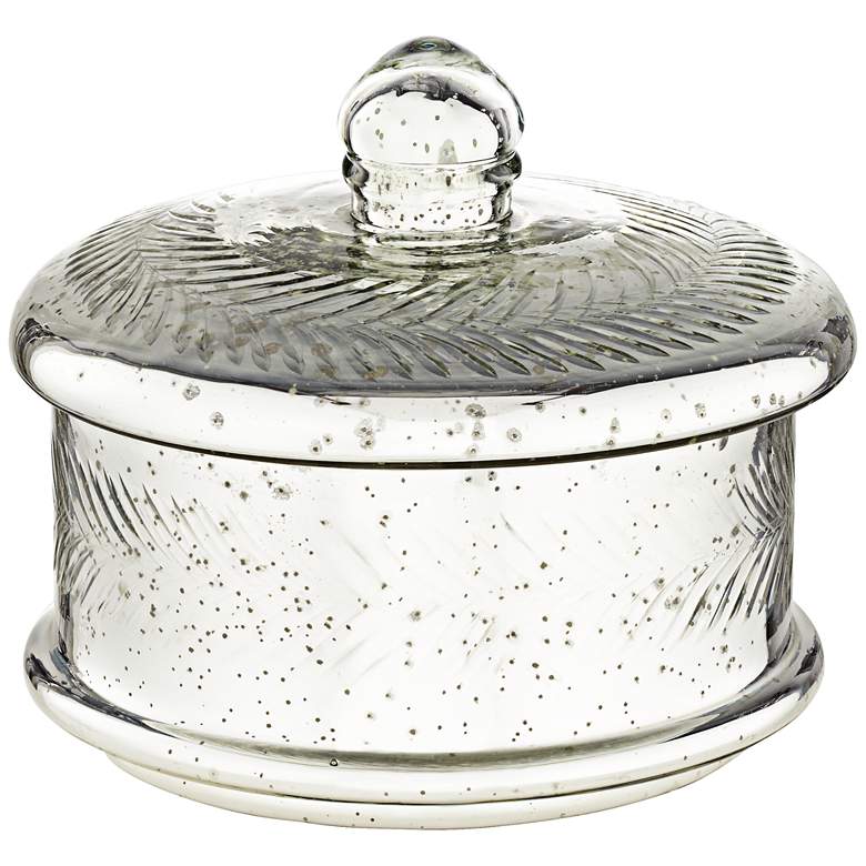 Image 1 Victoire Round Silver Glass Decorative Box with Lid