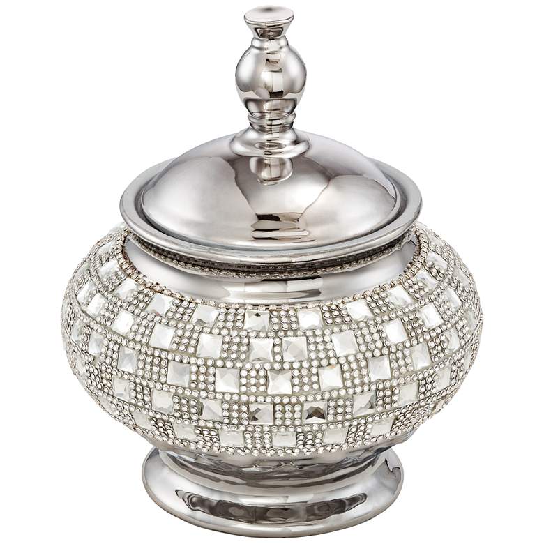 Image 1 Victoire Silver and Crystal Decorative Bowl with Lid