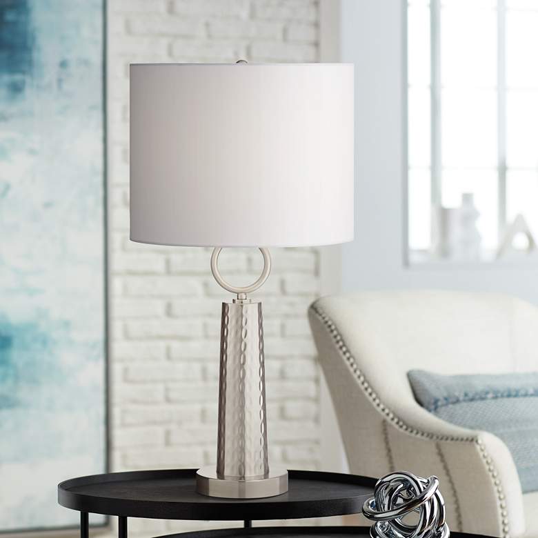 Image 1 Victor Brushed Nickel Modern Accent Table Lamp