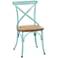 Victor Painted Blue Metal Dining Chairs Set of 2