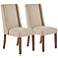 Victor Taupe Fabric Wing Dining Chairs Set of 2