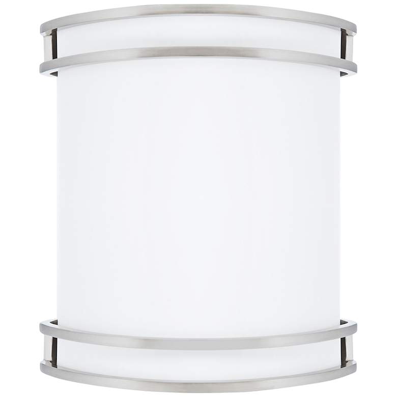 Image 1 Victore White 10" High Brushed Nickel LED Wall Sconce