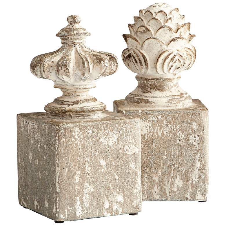 Image 1 Victoria 11 inch High Antique White Bookends