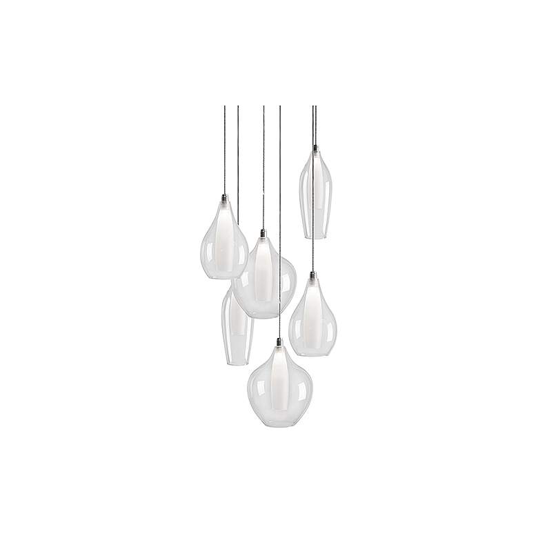 Image 2 Victoria 13"W Chrome and Clear Glass LED Multi-Light Pendant more views
