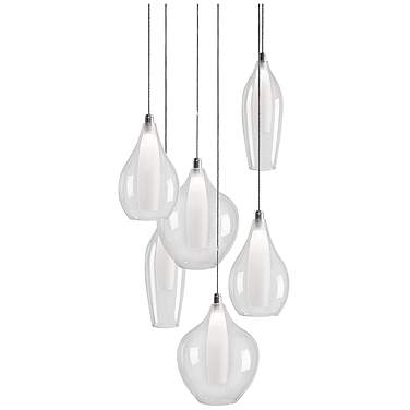 Victoria 13"W Chrome and Clear Glass LED Multi-Light Pendant