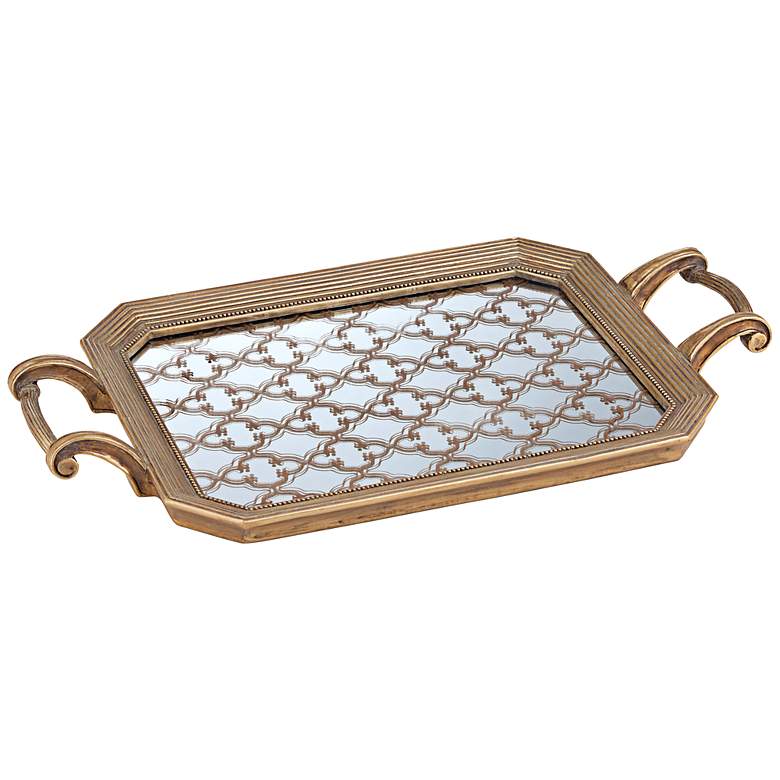 Image 1 Victoria 15 3/4" Wide Gold Luxe Rectangular Serving Tray
