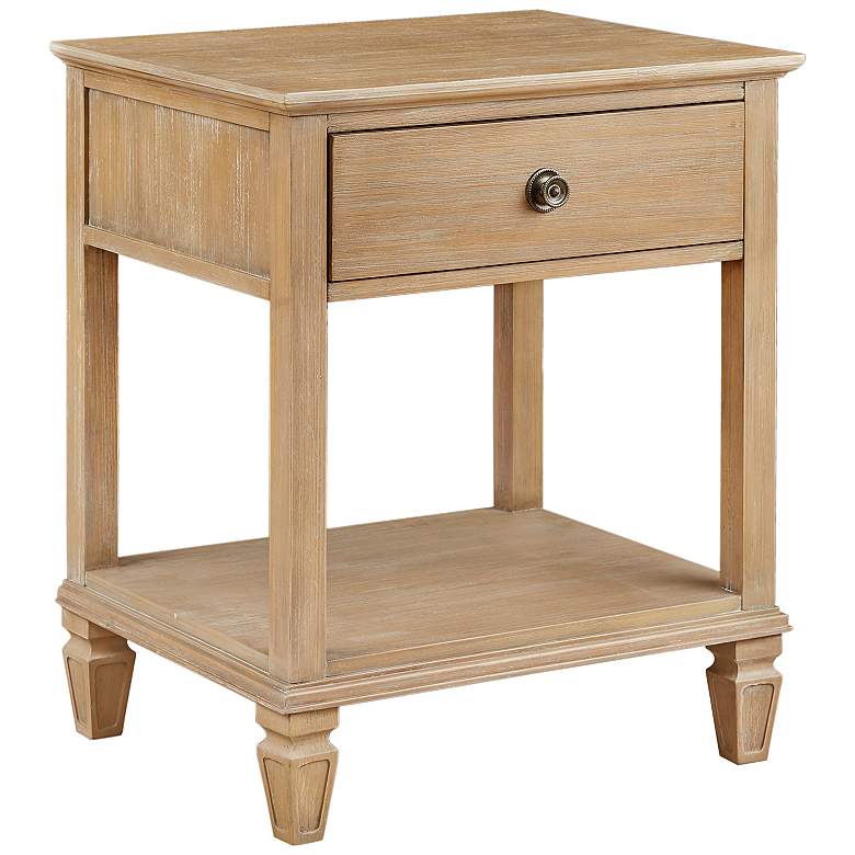 Image 2 Victoria 24 inch Wide Light Natural 1-Drawer Bedside Table